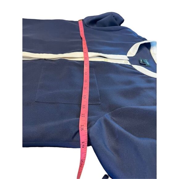 J crew woman’s size 4 navy blue sheath button up dress 3/4 sleeve - Picture 5 of 7